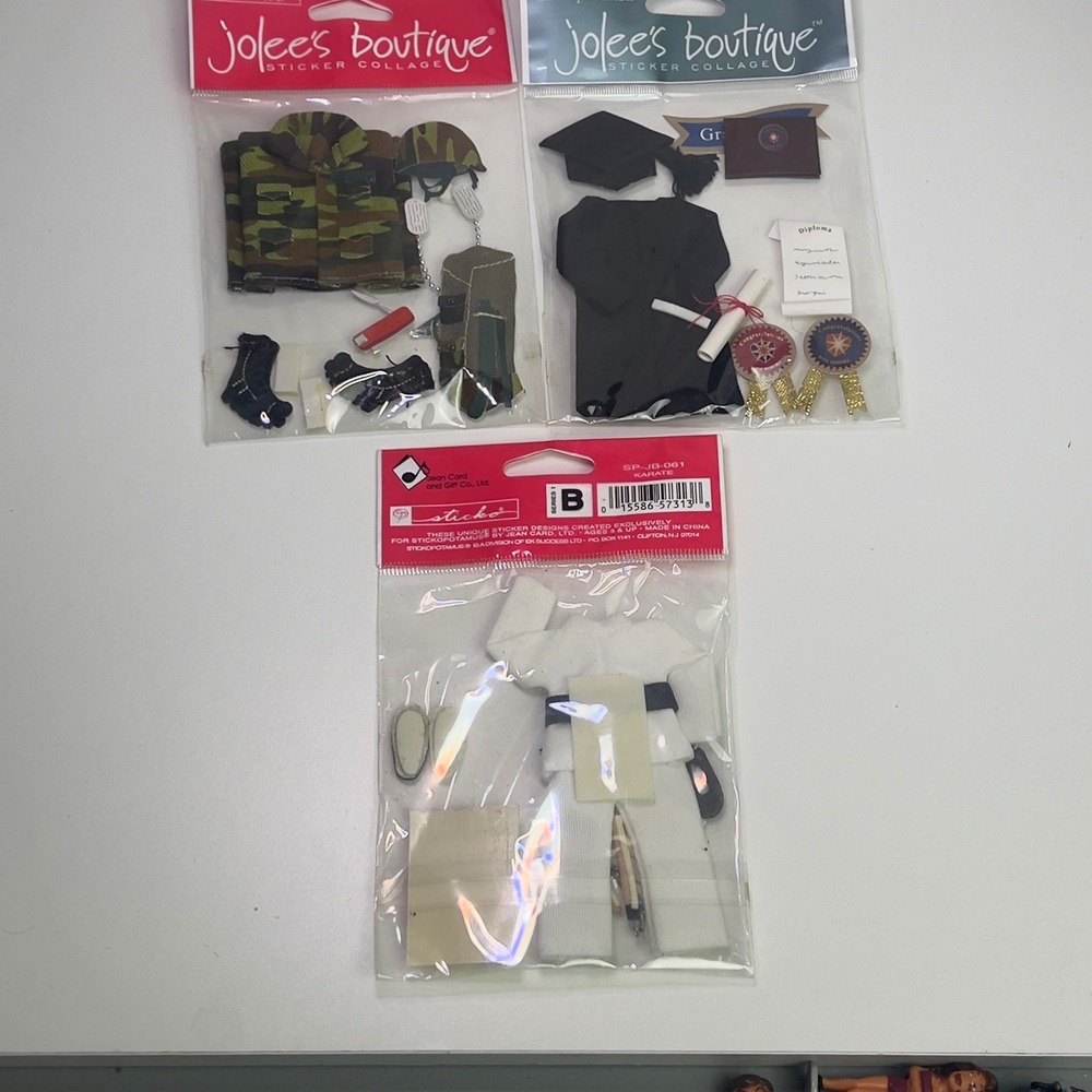 Jolee's Boutique Sticker Collage Set Karate Military Graduation 3pk Scrapbook